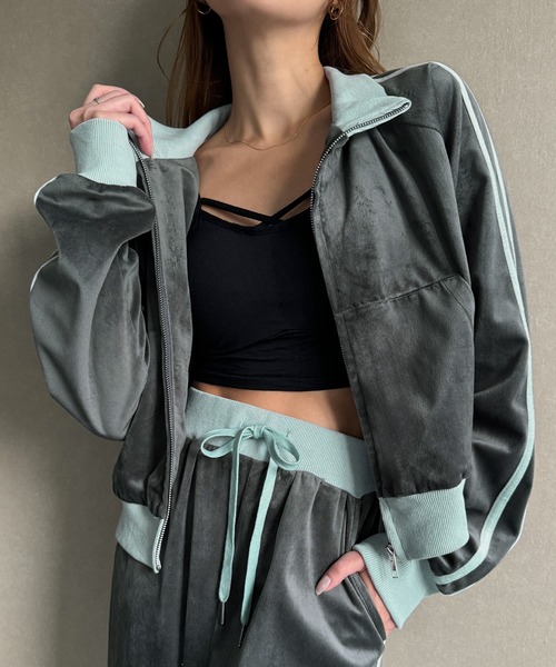 JUNOAH（ジュノア） セットアップ トラックジャケット＋リボンパンツ