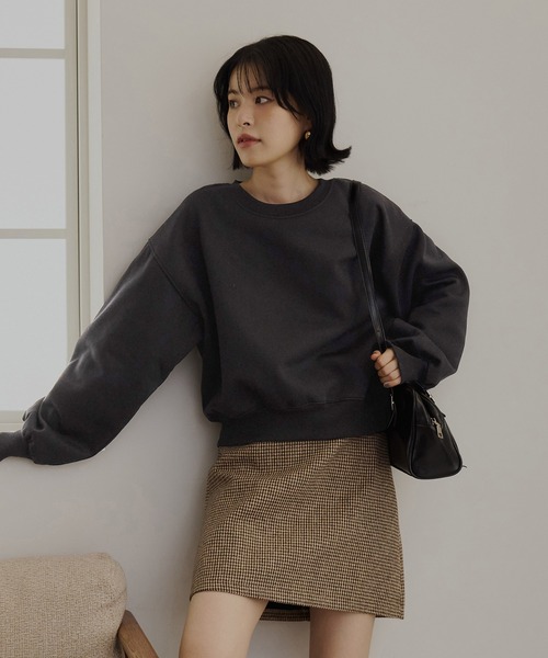 トレーナー スウェット 裏起毛クルーネックスウェット レディース