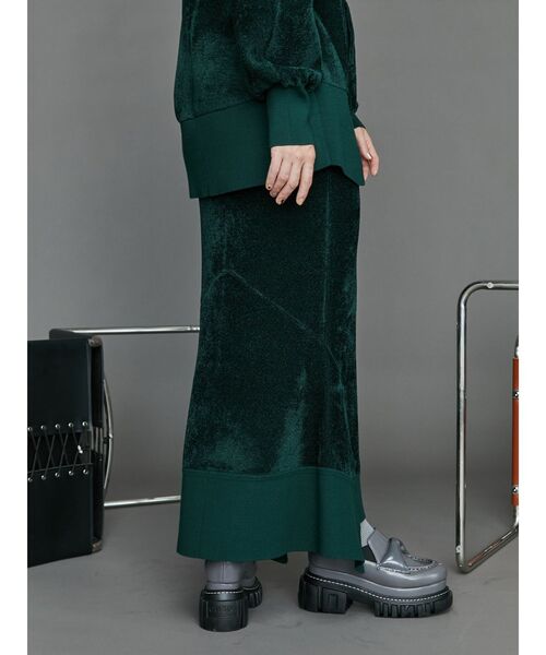 UN3D.（アンスリード） スカート VELOUR KNIT SK / ベロアニット