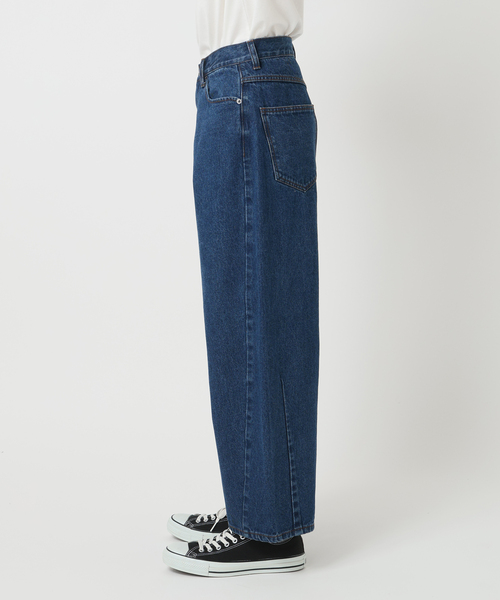 ワイド クロス デニム パンツ レディース サイド ５ポケット B.C STOCK ジーンズ CONVEX 5ポケット ワイドデニムパンツ