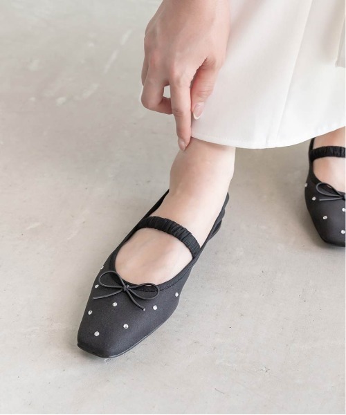 RANDA パンプス ビジューシアーフラットパンプス : ZOZOTOWN