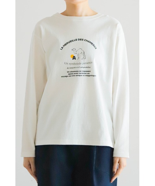 tシャツ ラクダモチーフプリント　長袖TEE レディース tシャツ ラクダモチーフプリント 長袖TEE レディース : ZOZOTOWN