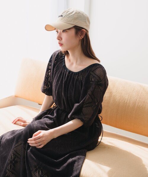 kastane カットレースギャザーワンピース WEB限定/2サイズ展開】カットレースギャザーワンピース