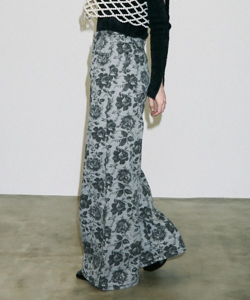 パンツ Flower Pattern Denim Wide Pants パンツ Flower Pattern Denim Wide Pants Denim Flower / Wide