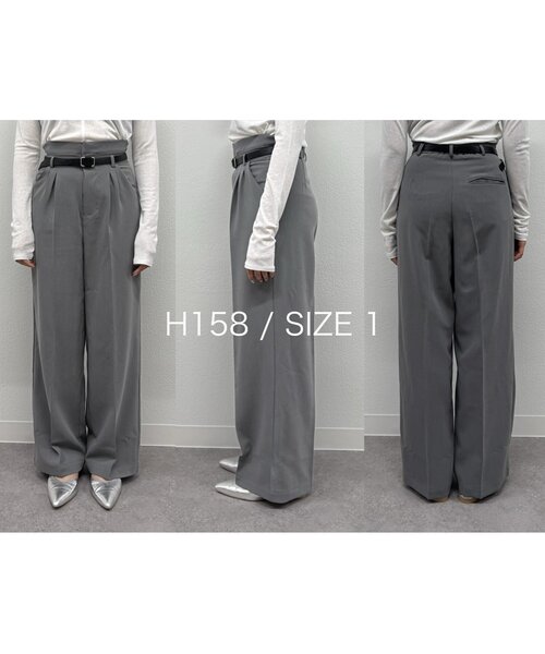 seeall ベルト付きスラックスパンツ ベージュ ベルト付きハイウエストスラックスパンツ | JILL by JILL STUART