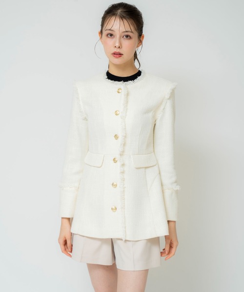 NOELA（ノエラ） ジャケット ノーカラージャケット 2WAYツイード