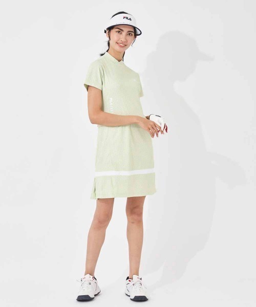 FILA GOLF ワンピース 半袖 遮熱バーチカルメッシュ レトロデザイン