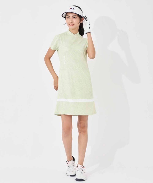 FILA GOLF ワンピース 半袖 遮熱バーチカルメッシュ レトロデザイン