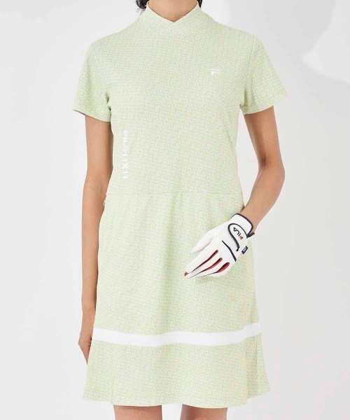 FILA GOLF ワンピース 半袖 遮熱バーチカルメッシュ レトロデザイン