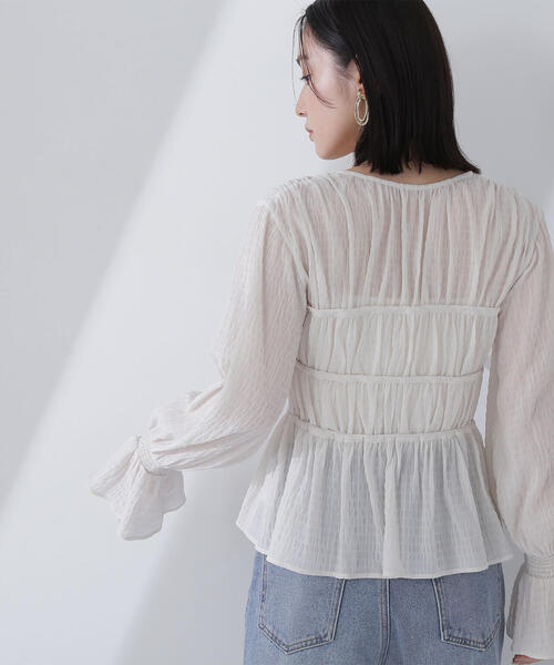 新作　NATURAL BEAUTY BASIC フロントツイストリボンブラウス 楽天市場】フロントツイストリボンブラウス／ナチュラル