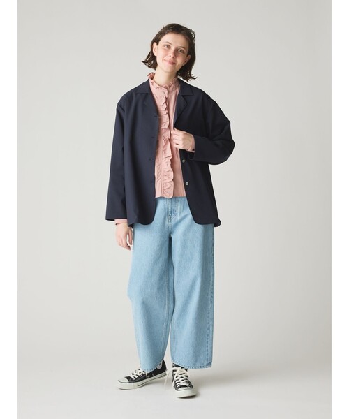 パンツ MidiUmi ハイウエストワイドストレートデニム レディース