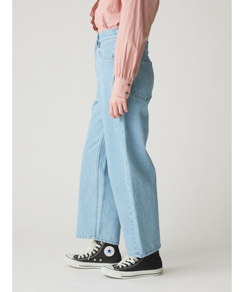 パンツ MidiUmi ハイウエストワイドストレートデニム レディース