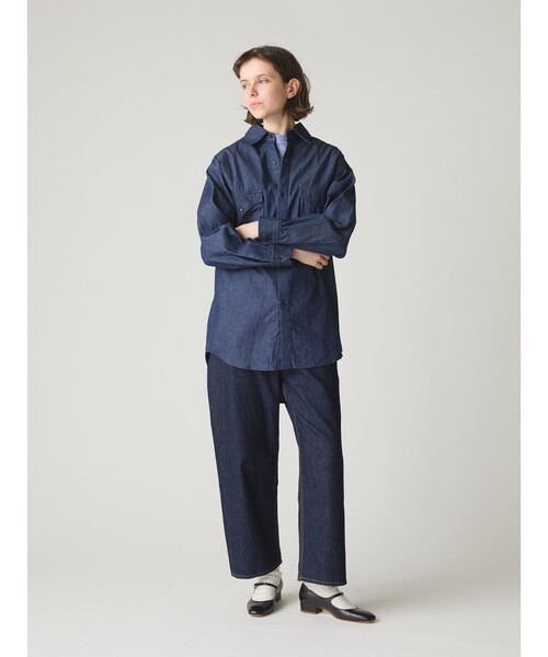 パンツ MidiUmi ハイウエストワイドストレートデニム レディース