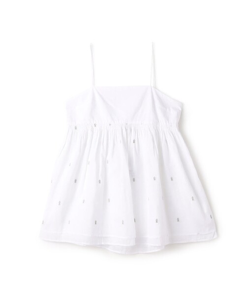 キャミソール 「別注」ne Quittez pas BLACK POPLIN ORGANZE キャミソールトップス