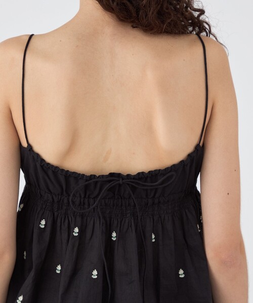【ne Quittez pas】キャミソールトップス TOMORROWLAND｜【別注】ne Quittez pas BLACK POPLIN ORGANZE