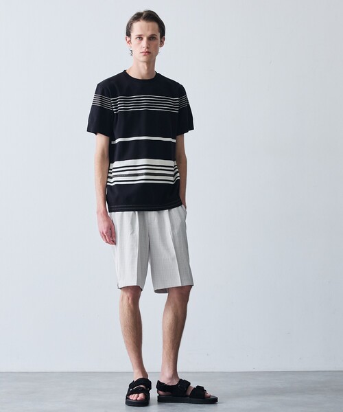 5351 POUR LES HOMMES パンツ クールツイード サイドジップ ショート