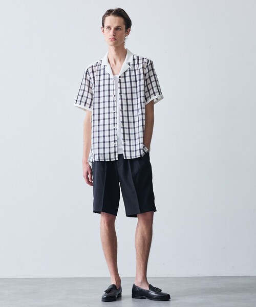 5351 POUR LES HOMMES パンツ クールツイード サイドジップ ショート