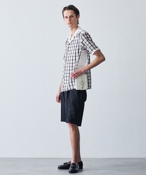 5351 POUR LES HOMMES パンツ クールツイード サイドジップ ショート