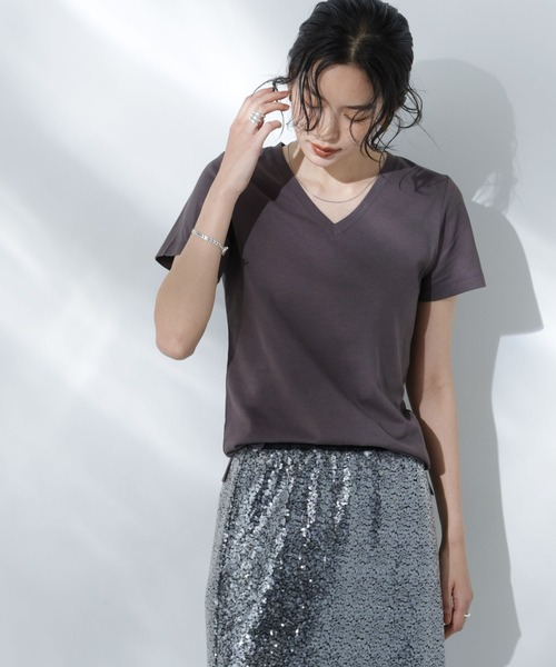 tシャツ Anti Soaked(R) 汗染み防止VネックTシャツ レディース | NANO universe | 03
