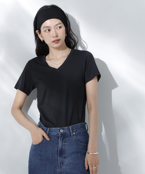 tシャツ Anti Soaked(R) 汗染み防止VネックTシャツ レディース | NANO universe | 02