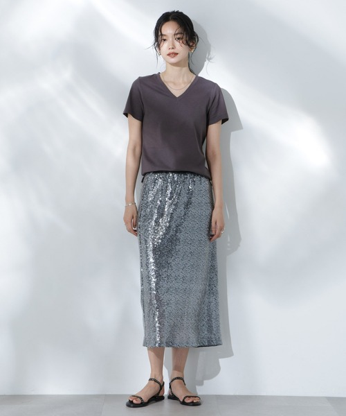 tシャツ Anti Soaked(R) 汗染み防止VネックTシャツ レディース | NANO universe | 08