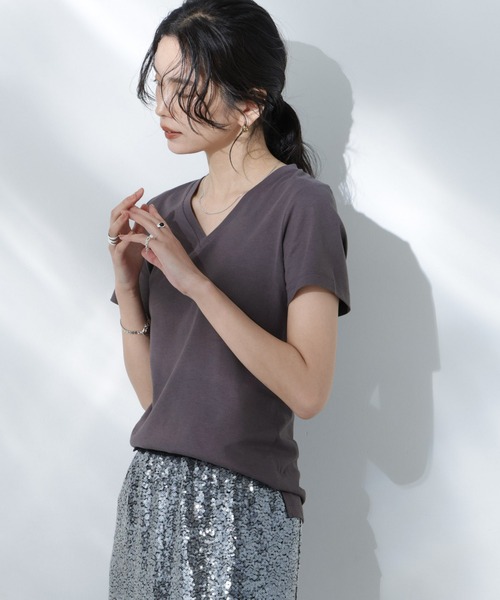 tシャツ Anti Soaked(R) 汗染み防止VネックTシャツ レディース | NANO universe | 07