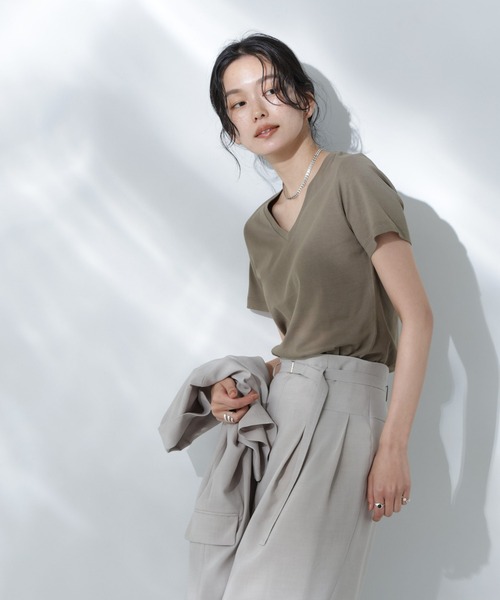 tシャツ Anti Soaked(R) 汗染み防止VネックTシャツ レディース | NANO universe | 17