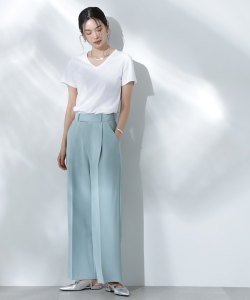 tシャツ Anti Soaked(R) 汗染み防止VネックTシャツ レディース | NANO universe | 23