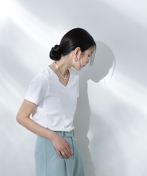 tシャツ Anti Soaked(R) 汗染み防止VネックTシャツ レディース | NANO universe | 20