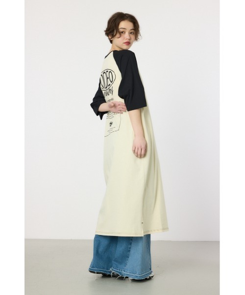 RODEO CROWNS WIDE BOWL ワンピース ロゴラグランスリーブワンピース