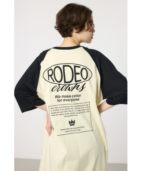 【確認画像】ロデオクラウンズ特大ロゴ　ワンピース　裏起毛rodeo crowns セール】BIG SIGN LOGO Tワンピース（ワンピース）｜RODEO