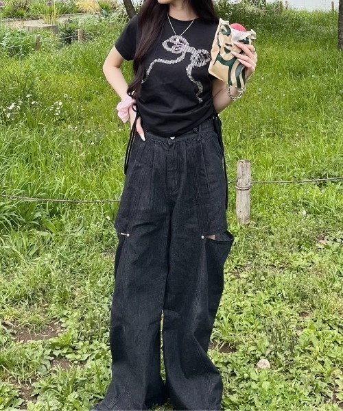 nemne（ネンネ） tシャツ リボンギャザーアソートTシャツ レディース