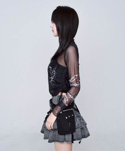 REFLEM『レフレム 』タトゥースキンタートルネックカットソー (Black) REFLEM『レフレム 』タトゥースキンタートルネックカットソー