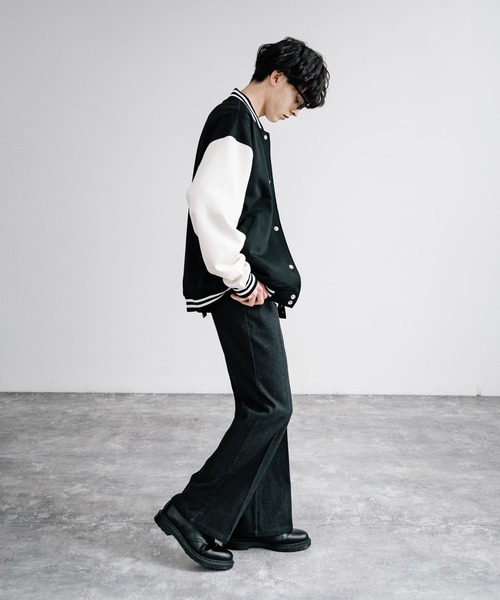 「Rocky Monroe」 「skkone collection」スタジャン M グレイッシュベージュ メンズ_画像4