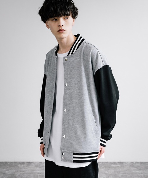 「Rocky Monroe」 「skkone collection」スタジャン M グレイッシュベージュ メンズ_画像6