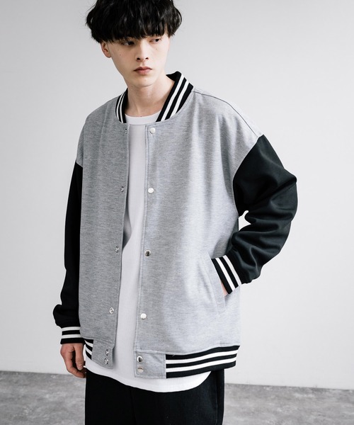 「Rocky Monroe」 「skkone collection」スタジャン M グレイッシュベージュ メンズ_画像7