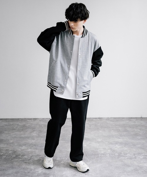 「Rocky Monroe」 「skkone collection」スタジャン M グレイッシュベージュ メンズ_画像8