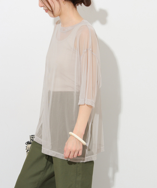 tシャツ 「2枚セット」チュールレイヤードTEE レディース