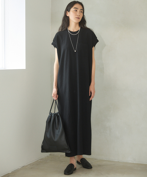 IENA ワンピース 「追加」BLACK ポケットTドレス : ZOZOTOWN
