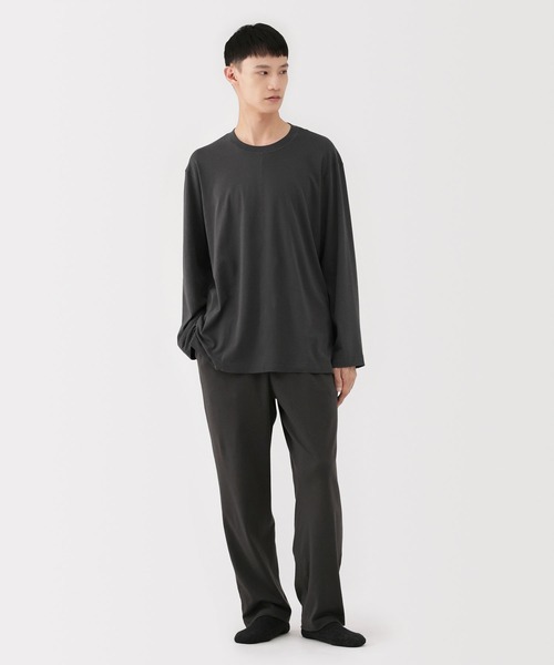 無印良品 MUJI Labo スムースジャージー セットアップ 黒 Lサイズ MUJI Labo ジャージ 「MUJI Labo」男女兼用 スムースジャージー長袖