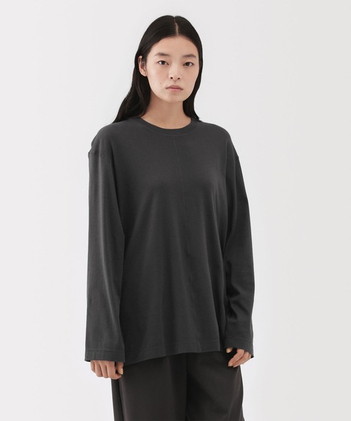 お得MUJI スムースジャージー長袖カットソー L 黒・ダークグレー 4枚セット MUJI Labo ジャージ 「MUJI Labo」男女兼用 スムースジャージー長袖