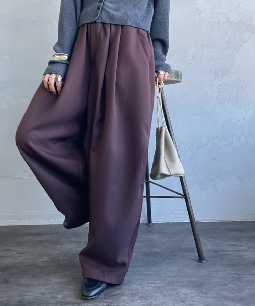 レディースパンツ、ミズイロインド mizuiroind mizuiro ind ミズイロインド ワイドタックパンツ