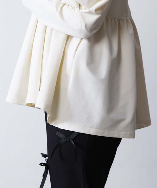 PICCIN PERLA ブラウス シャツ ビッグカラーペプラムブラウス