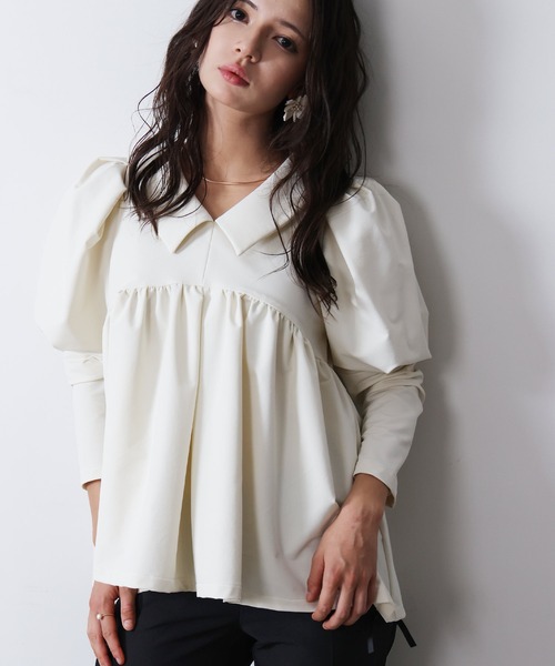 新品未使用 PICCIN 袖スカラップジャガードペプラムブラウス ホワイト M 楽天市場】[40%OFF→7260円]PICCIN PERLA ハート柄ペプラム