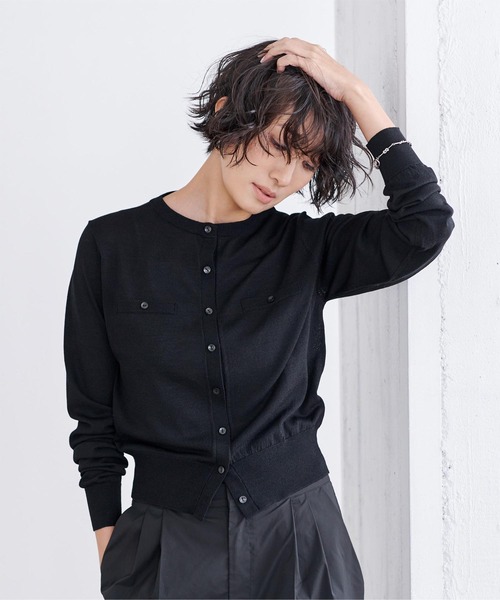 「ur's」 ニットカーディガン L チャコール レディース