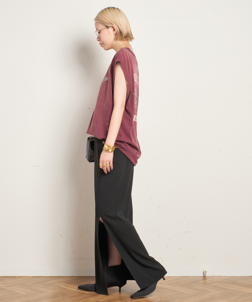 ap studio ウエストゴム　マキシスカート　黒 AP STUDIO｜ウエストゴムマキシスカート | Rakuten Fashion(楽天