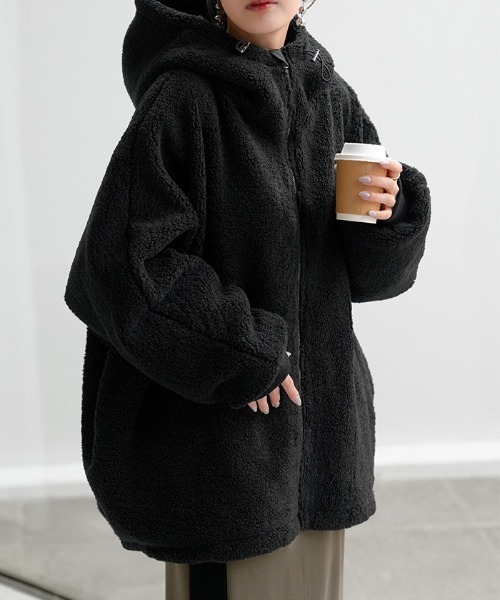 HUG.U（ハグユー） ブルゾン アウター ボア × 裏起毛 「もこぽか