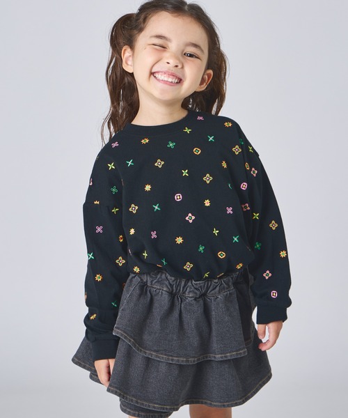 希少新品トリースポーツ トリーバーチカラフル幾何学模様ストレッチニットカットソー pairmanon（ペアマノン） tシャツ 「綿100%」ガールズ アソート 小花