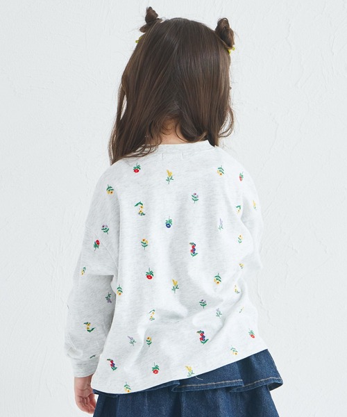未使用*トリーバーチ　スパンコール花柄刺繍　長袖カットソー　クルーネック　M pairmanon（ペアマノン） tシャツ 「綿100%」ガールズ アソート 小花
