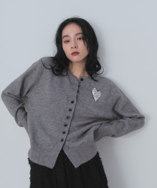 Shelly island（シェリーアイランド） カーディガン スクエアボタン